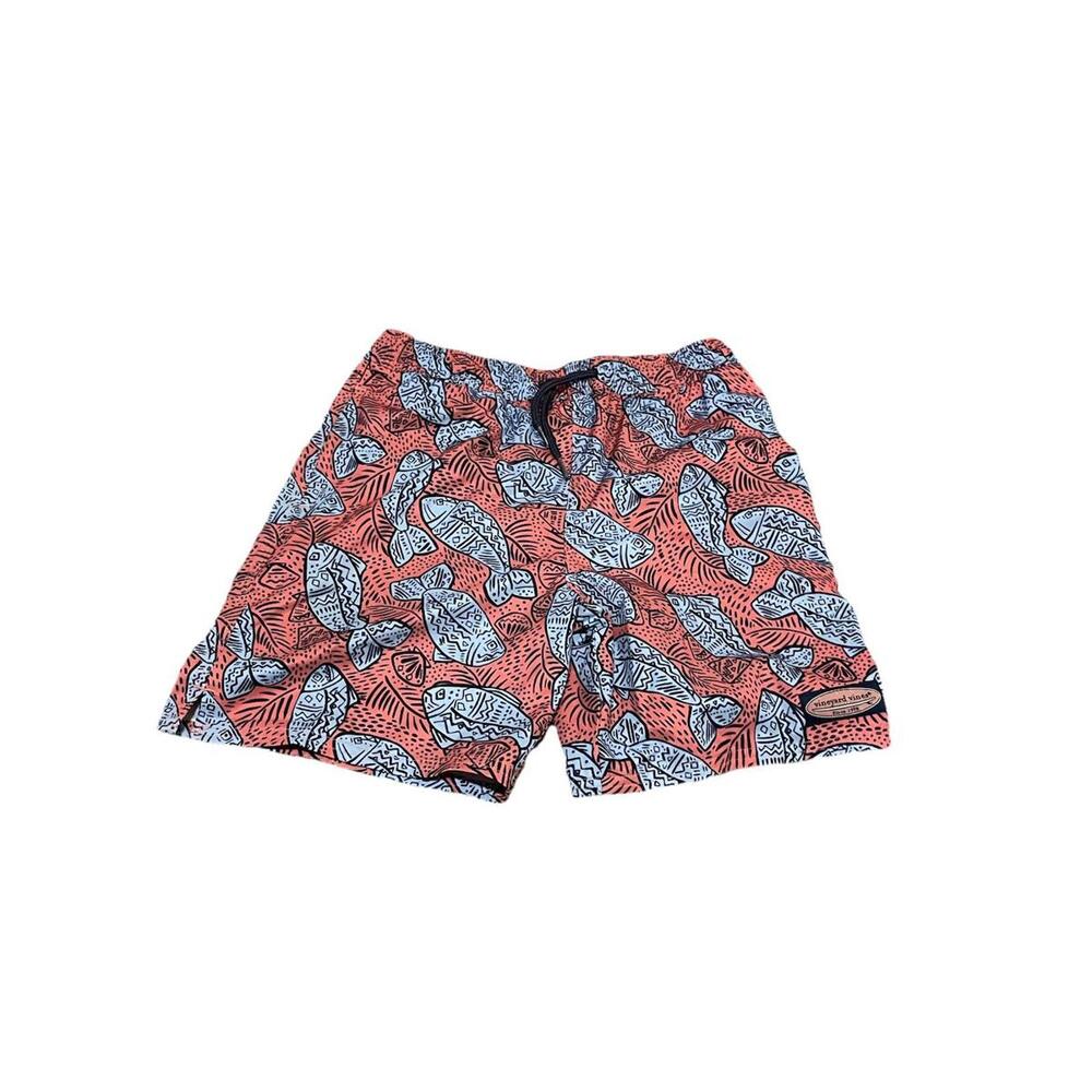 Vineyard Vines Swim Trunks Men's M Tropical Fish‎ Print Elastic Waist H85